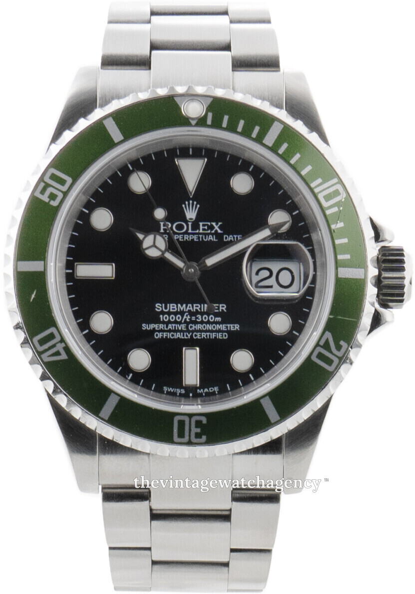 16610LV Rolex Submariner Kermit Black Steel 40 mm USED 12.779